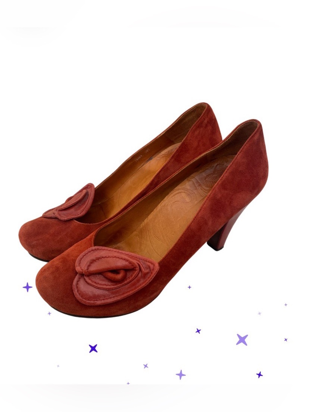 CHIE MIHARA  40’s  suede Peep Toe platform Retro Heels Shoes  size US 9  /39.5